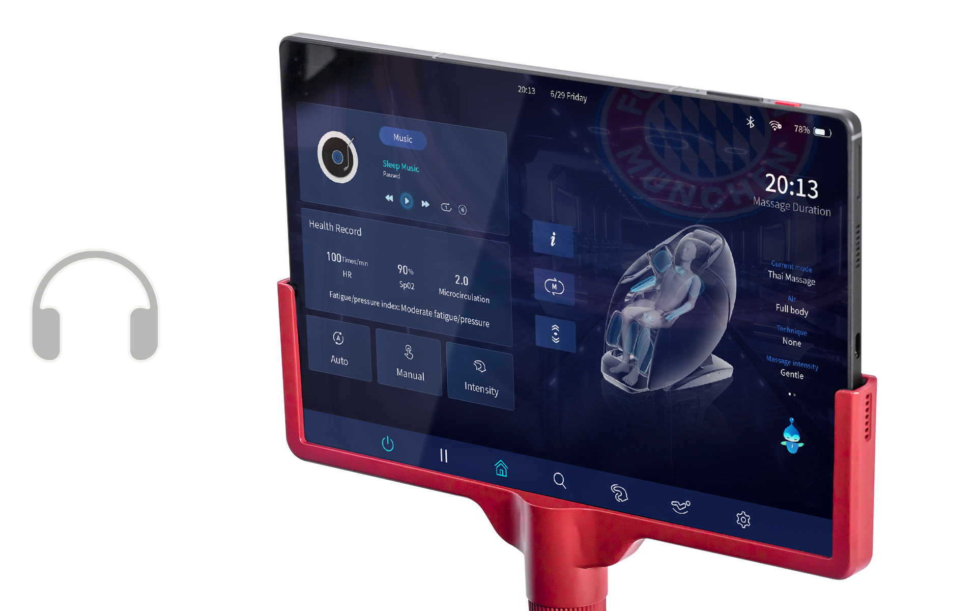 fotel masujący iRest Dual Core V8 FC BAYERN - muzyka relaksacyjna fotel masujący iRest Dual Core V8 FC BAYERN - muzyka relaksacyjna